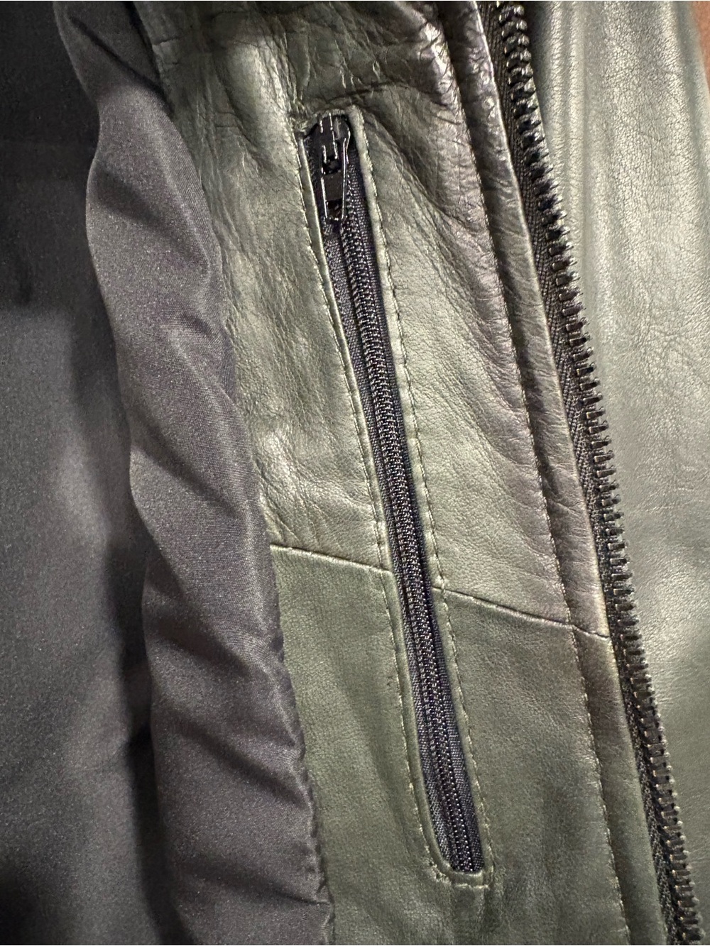 NEW Vera Pella handmade Italian leather jacket deep green small - Picture 4 of 11